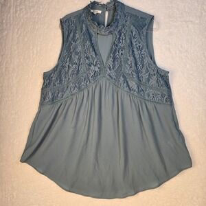 Sleeveless Babydoll Lacey Sexy Women XXL‎ Tunic Tank Top Flowing Lightweight
